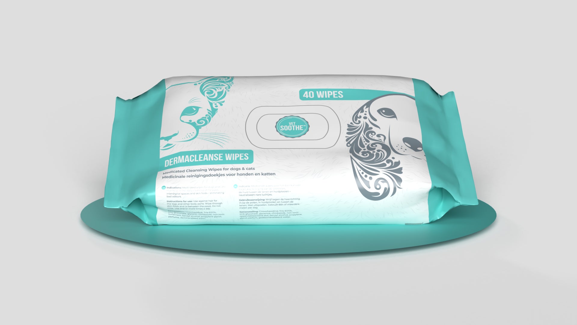 VetSoothe Dermacleanse Wipes Easy Pet Cleaning