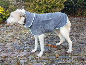 Henry Wag Drying Coat Grey/Blue (5 sizes)