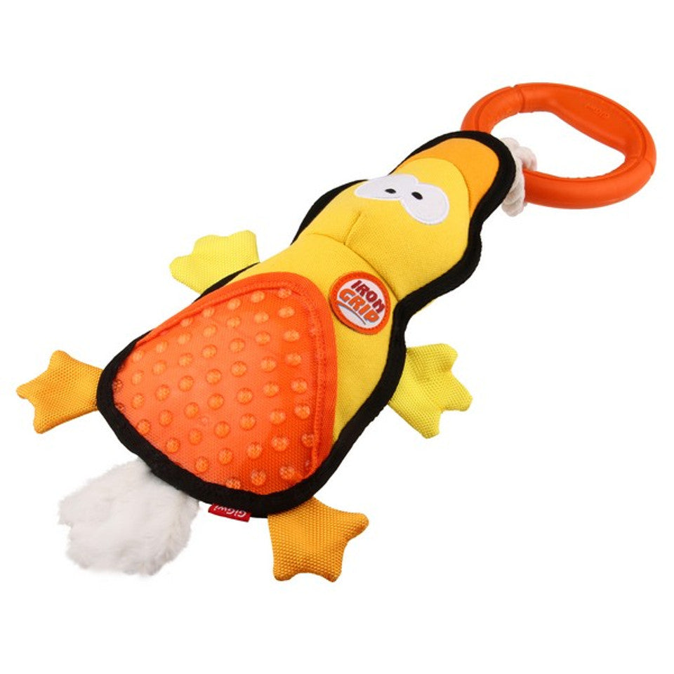 GiGwi Iron Grip Duck Plush Tug Toy with TPR Handle