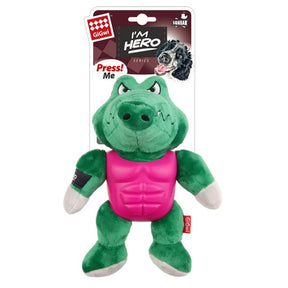 GiGwi Im Hero TPR Armor Alligator TPR Plush with Squeaker