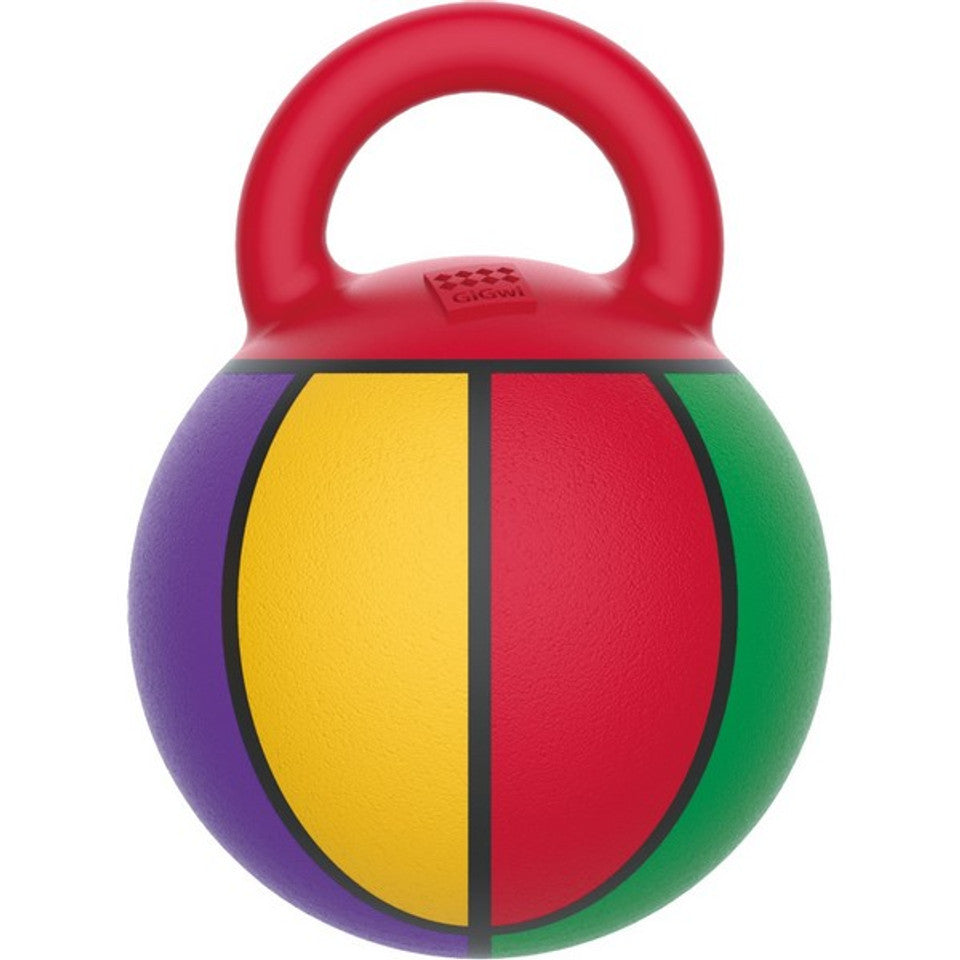 GiGwi Rubber Jumball Basketball With Handle Multi Small