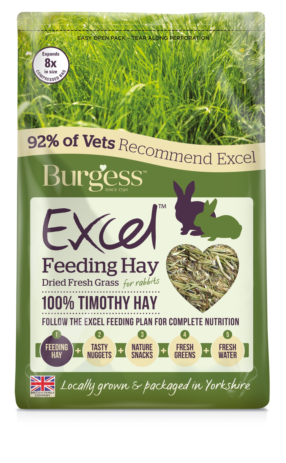 Burgess Excel Feeding Hay Dried Fresh Grass 1kg