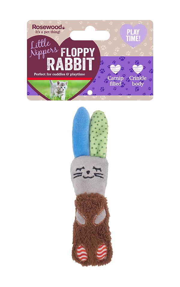 Little Nippers Floppy Rabbit Kitten Toy