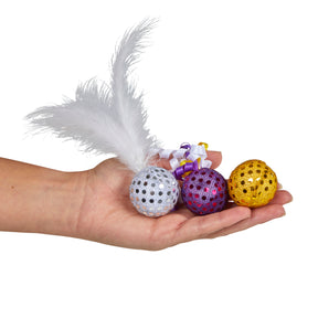 Petface Catkins Glitter Balls Cat Toy (3 Pack)