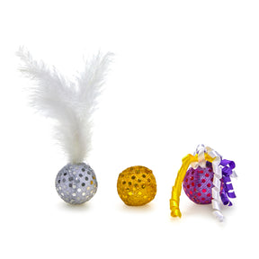 Petface Catkins Glitter Balls Cat Toy (3 Pack)