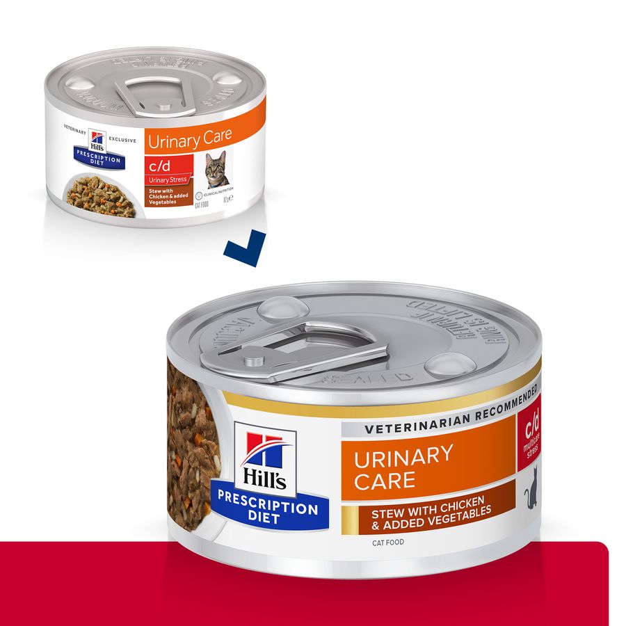 Hill's™ Prescription Diet™ c/d™ Multicare Stress Urinary Care Stew Cat Food with Chicken & added Vegetables can