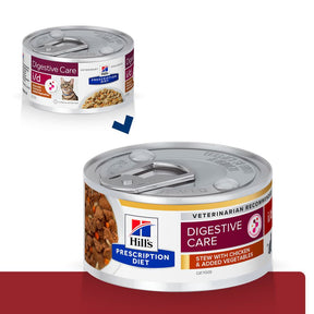 Hill's™ Prescription Diet™ i/d™ Digestive Care Stew Cat Food with Chicken & added Vegetables 82g Can