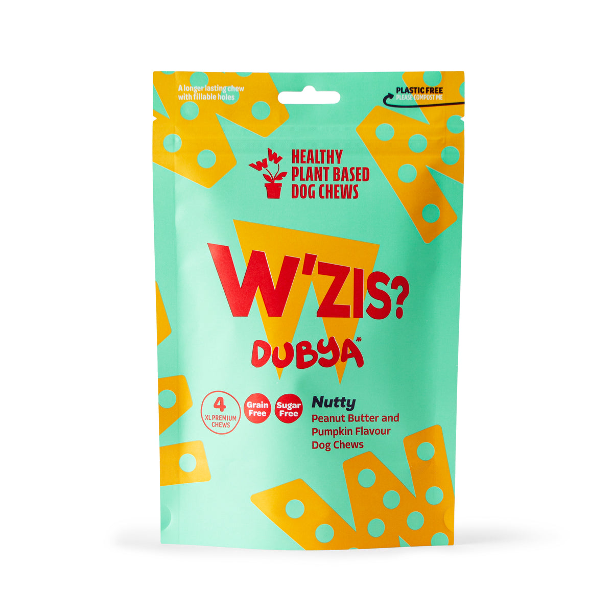 W'ZIS Nutty Dubya Long Lasting Chews - 4 Chew Pouch