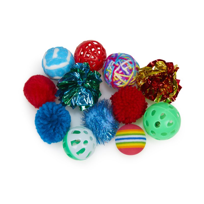 Petface Catkins Cat Play Assorted Ball Toys 12pk