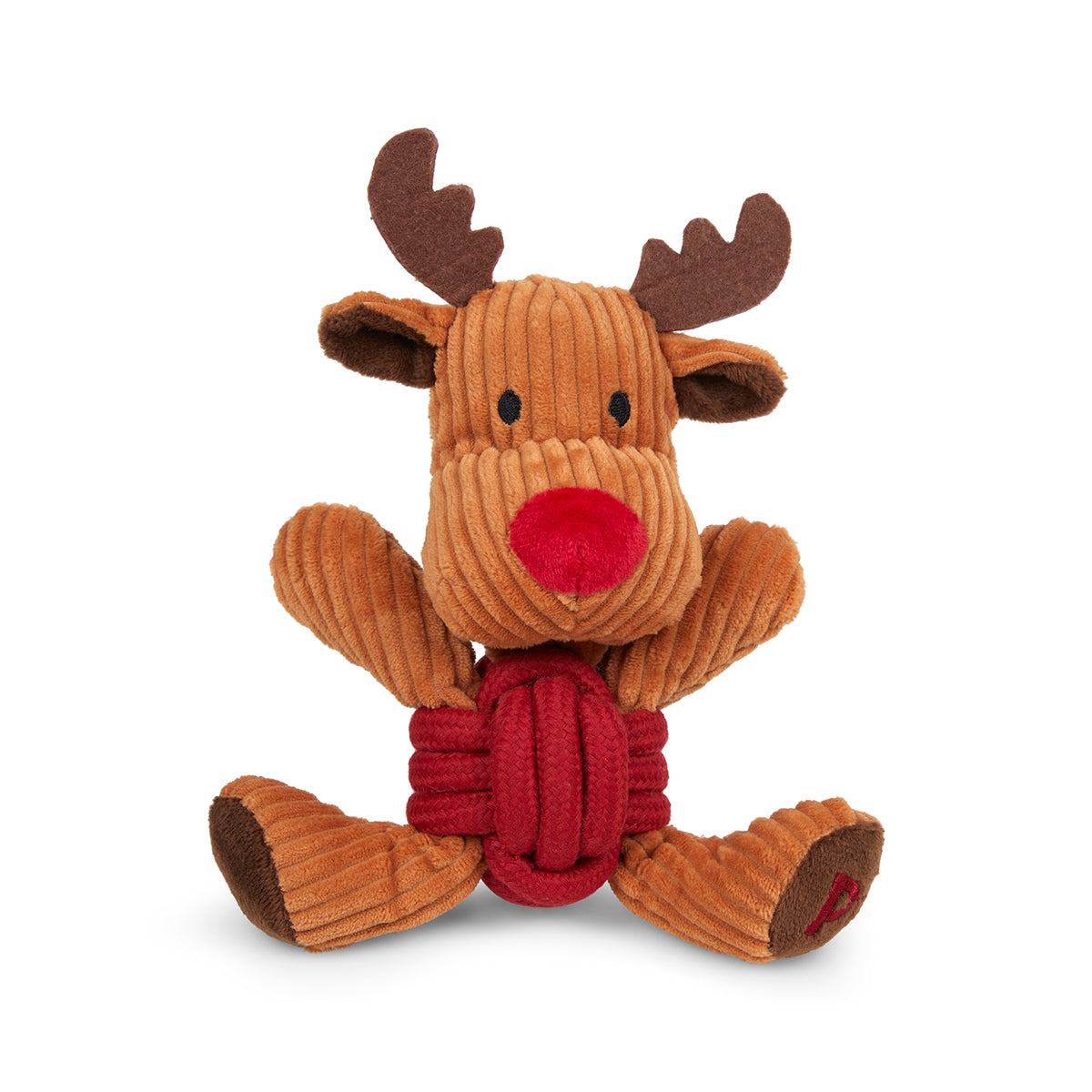 Petface Riley Reindeer Rope Ball Plush Dog Toy