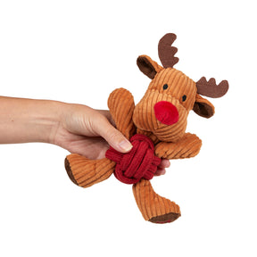 Petface Riley Reindeer Rope Ball Plush Dog Toy