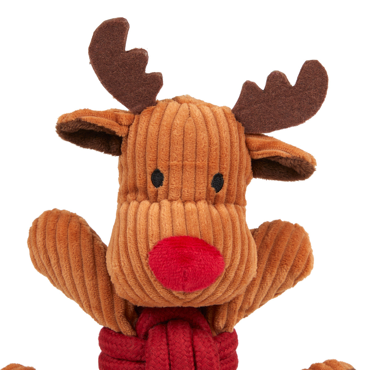 Petface Riley Reindeer Rope Ball Plush Dog Toy