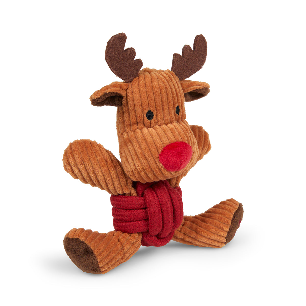 Petface Riley Reindeer Rope Ball Plush Dog Toy