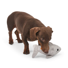 Seriously Strong Rubberoid Shark Plush Dog Toy