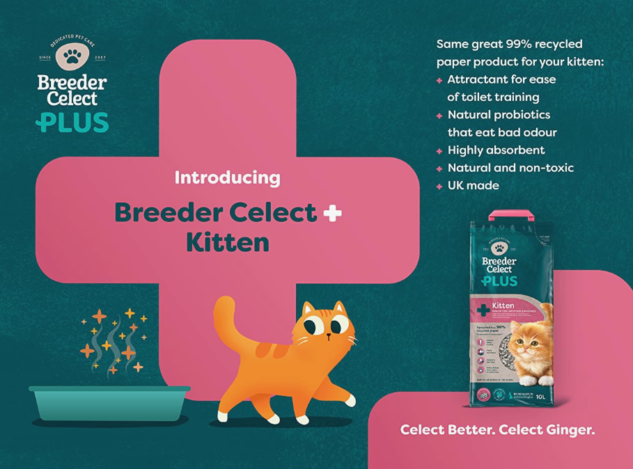 Breeder Celect Recycled Paper PLUS Kitten 25L