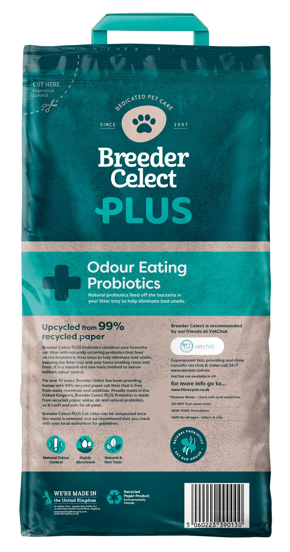 Breeder Celect Recycled Paper PLUS Probiotic 25L