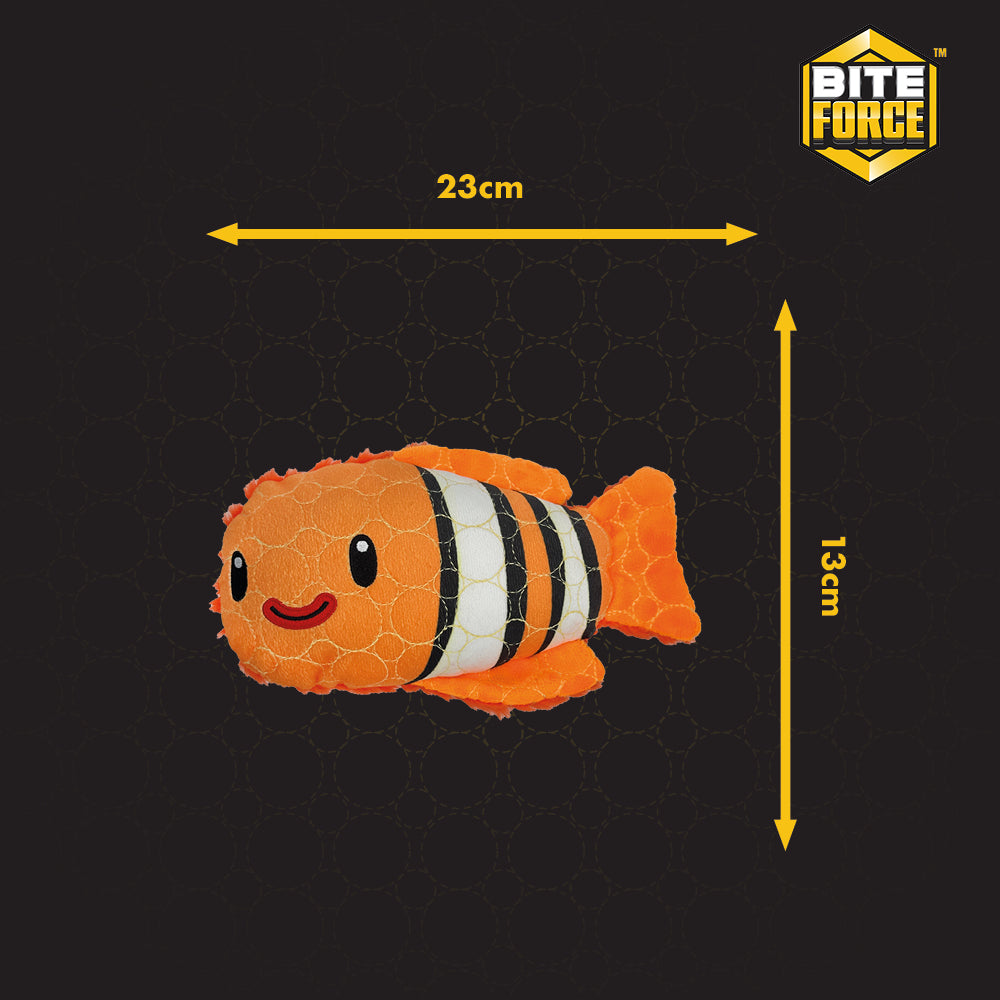 Bite Force Plush Clown Fish Dog Toy