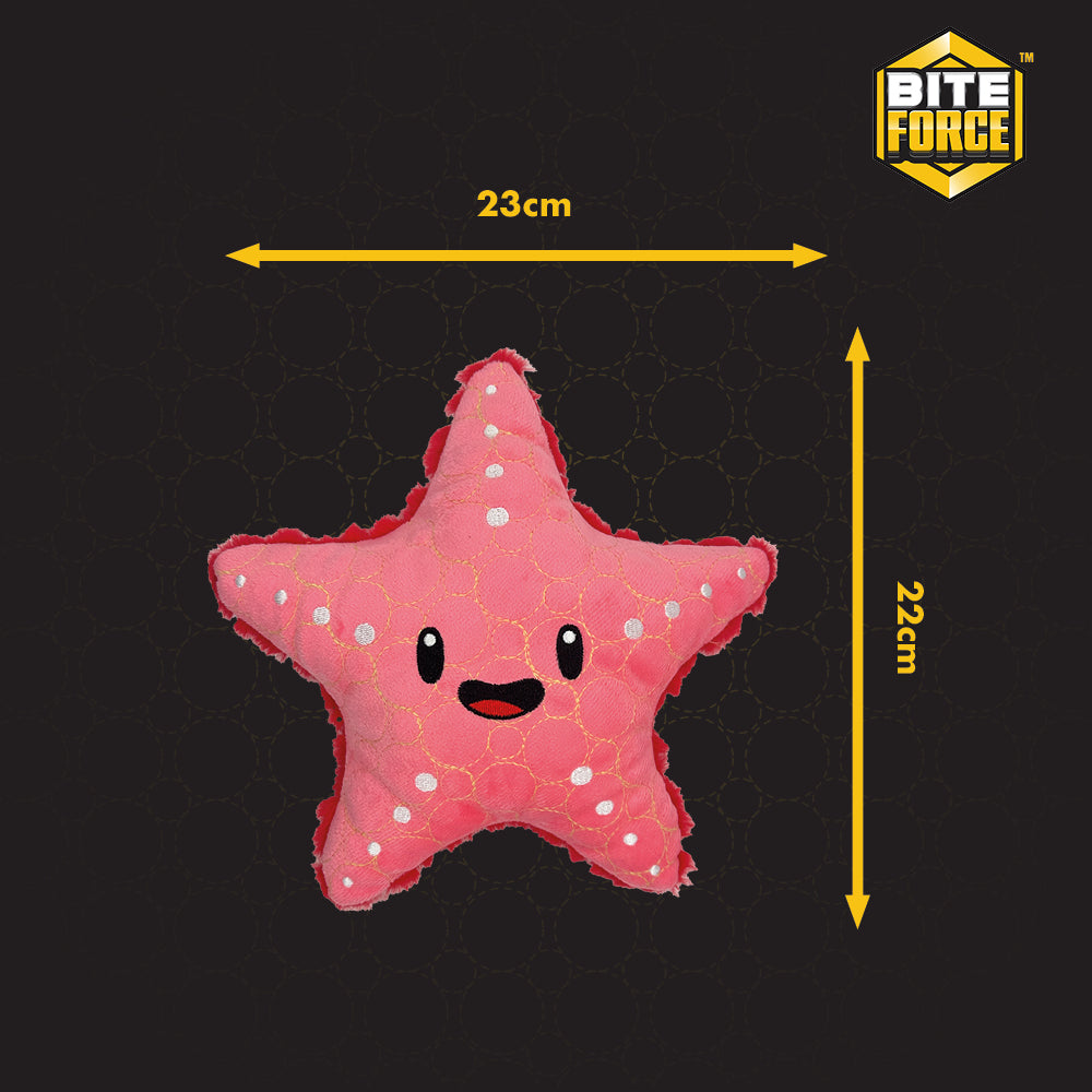 Bite Force Tough Plush Starfish Dog Toy