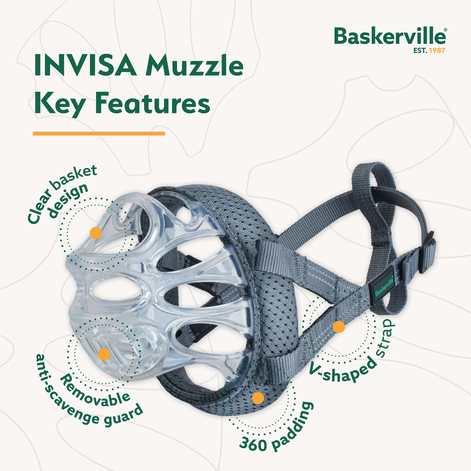 Baskerville INVISA Muzzle (6 sizes)