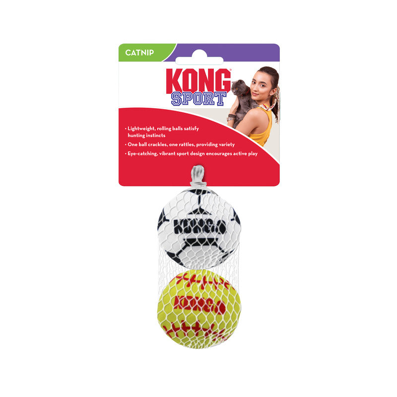 KONG Cat Sport Balls Assorted- 2pk