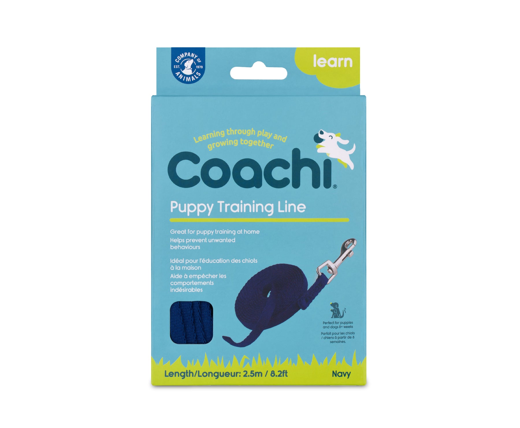 Coachi Puppy Training Line Navy 2.5m