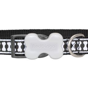 Red Dingo Reflective Black Dog Collar