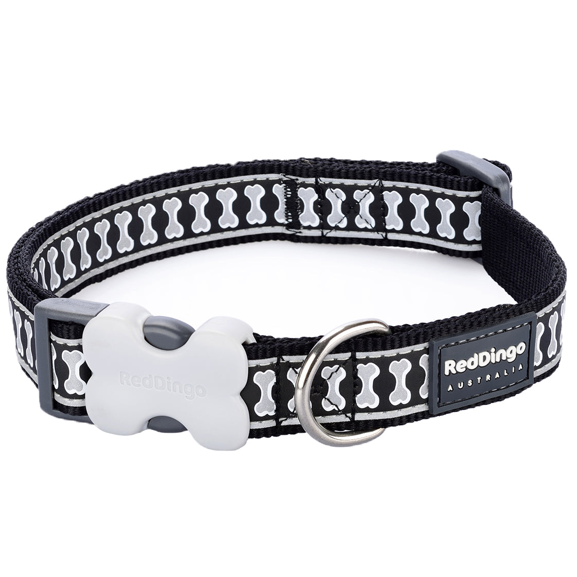 Red Dingo Reflective Black Dog Collar