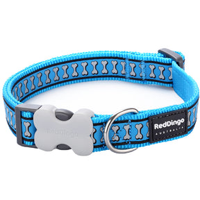 Red Dingo Reflective Turquoise Dog Collar