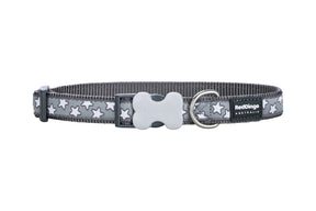 Red Dingo Stars Grey Dog Collar