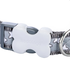 Red Dingo Stars Grey Dog Collar