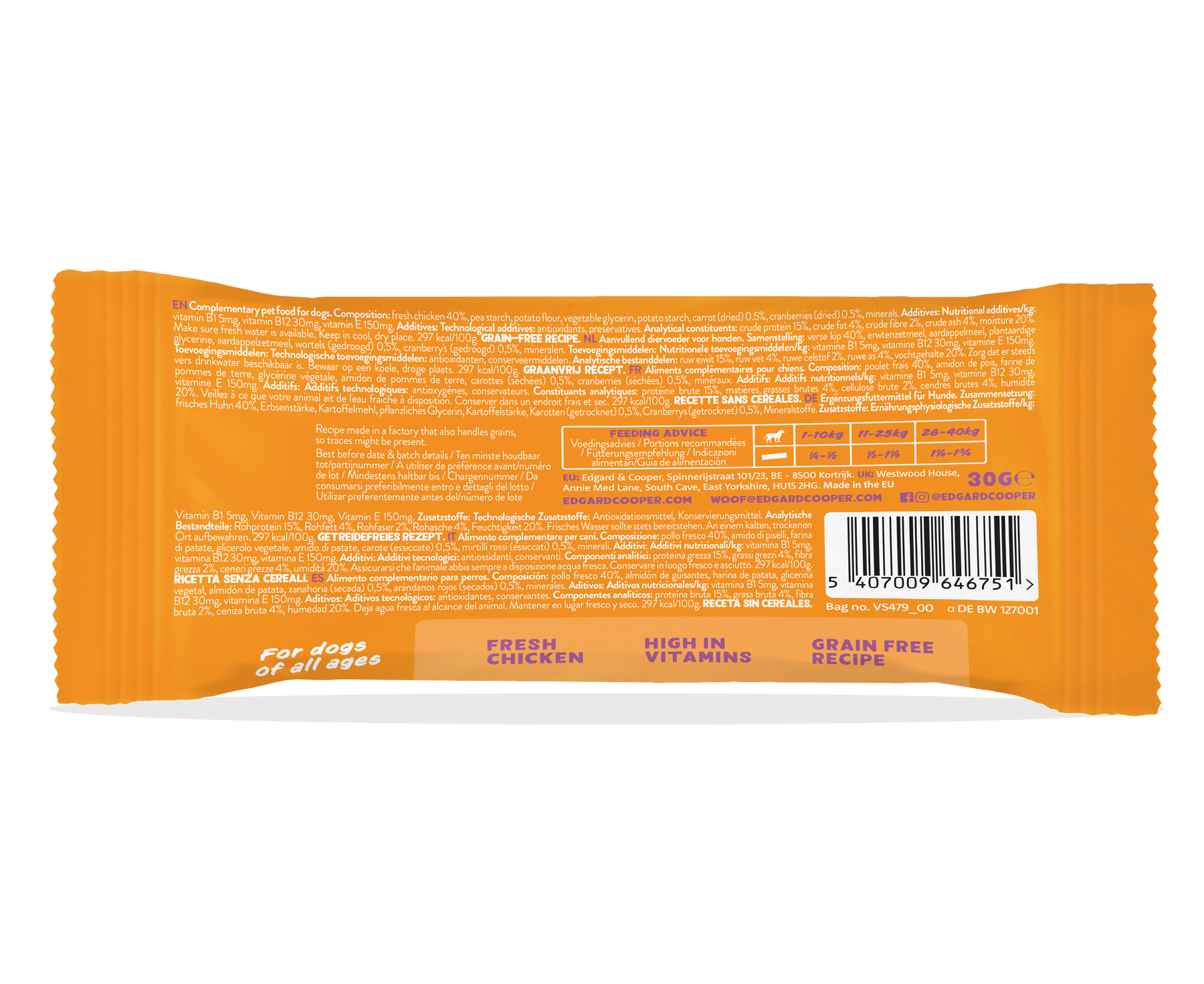 Edgard & Cooper Chicken Treat Bar 30g