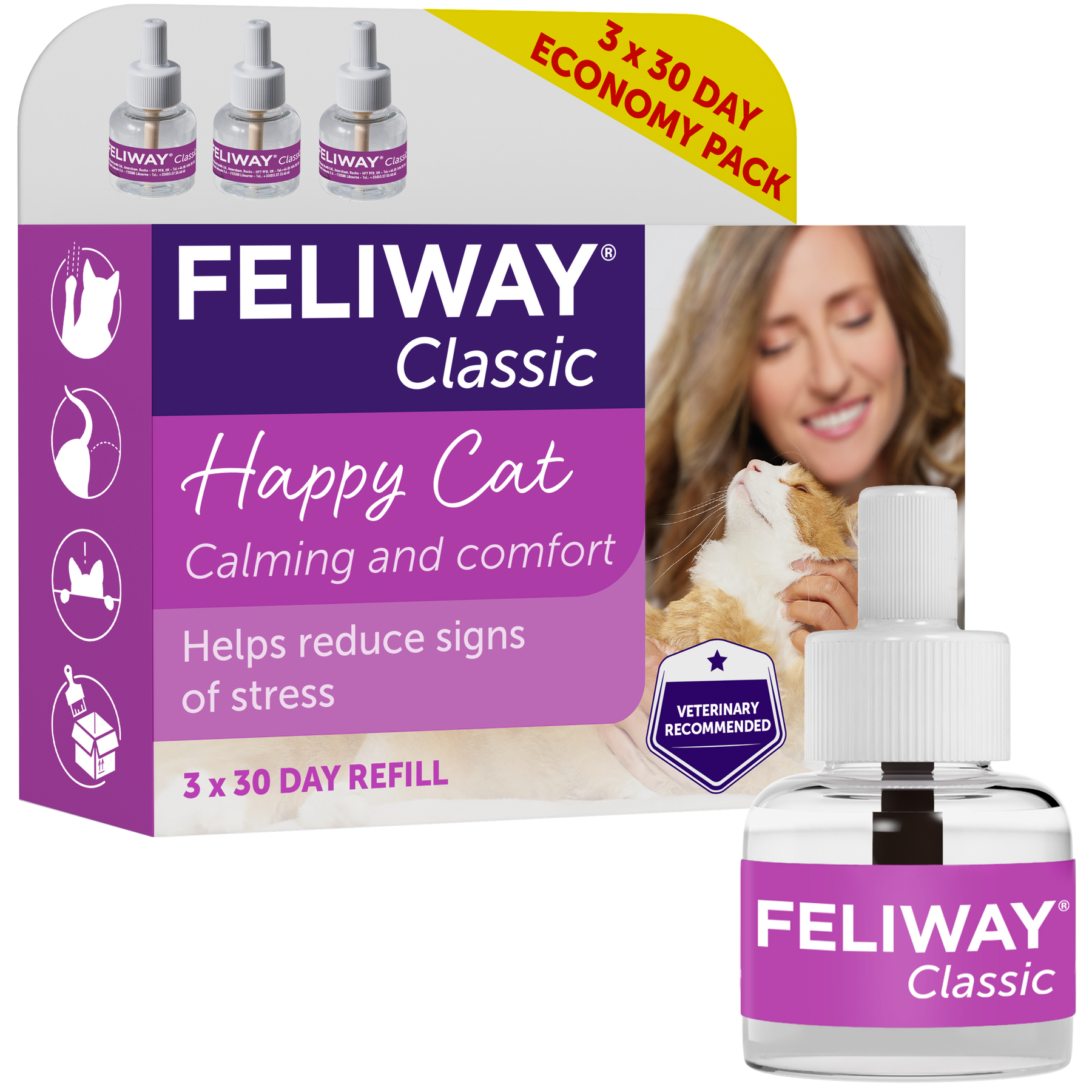 Feliway Classic 30-Day Refill for Diffuser (3 Pack)