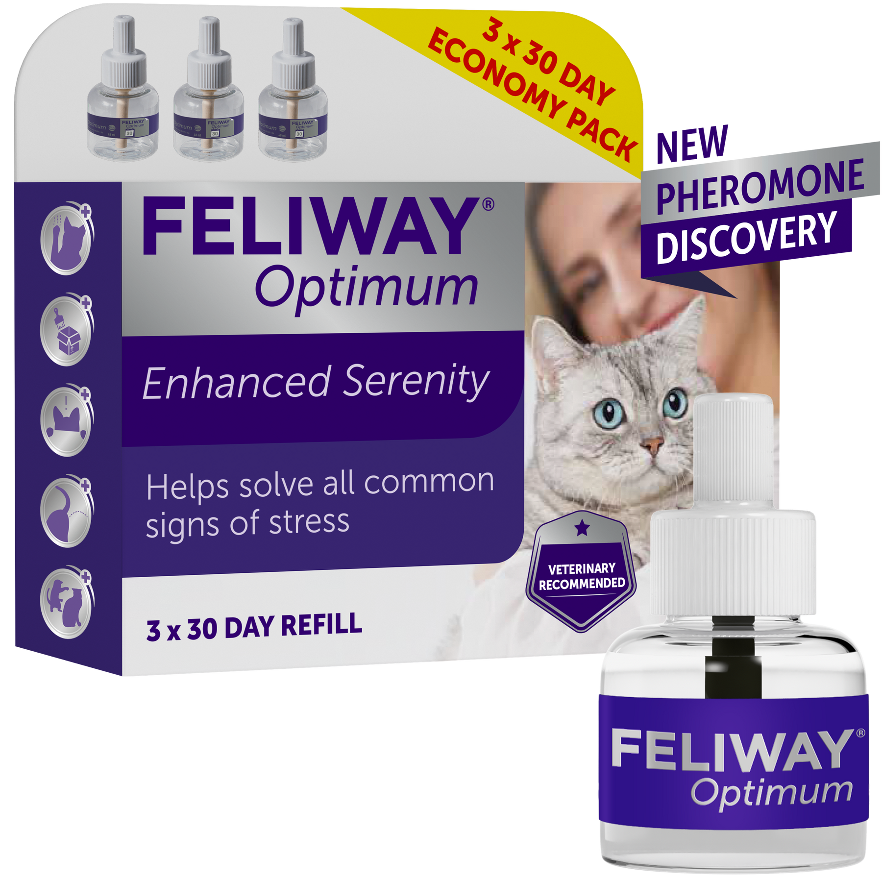 Feliway Optimum 30-Day Refill for Diffuser (3 Pack)