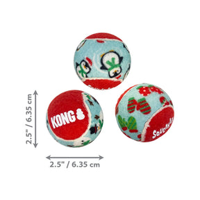 KONG Holiday SqueakAir Balls Medium 6-pk