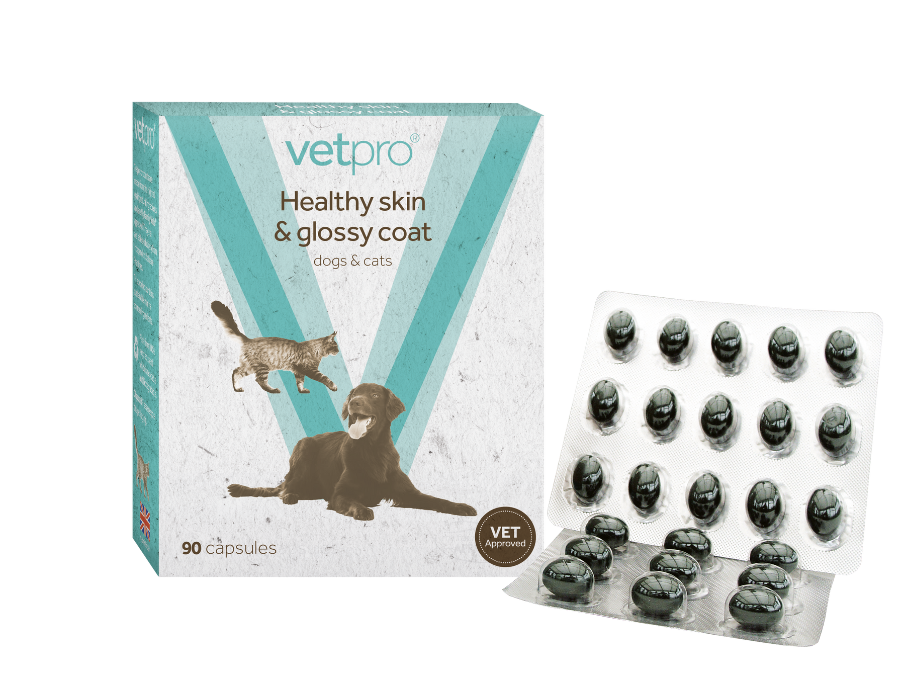 Vetpro - Healthy Skin & Glossy Coat - 90 capsules