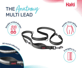 Halti Anatomy Multi Lead Magenta (2 sizes)