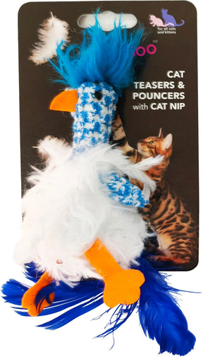 Hem and Boo Feather Plush Bird Cat Toy