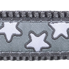 Red Dingo Stars Grey Dog Collar