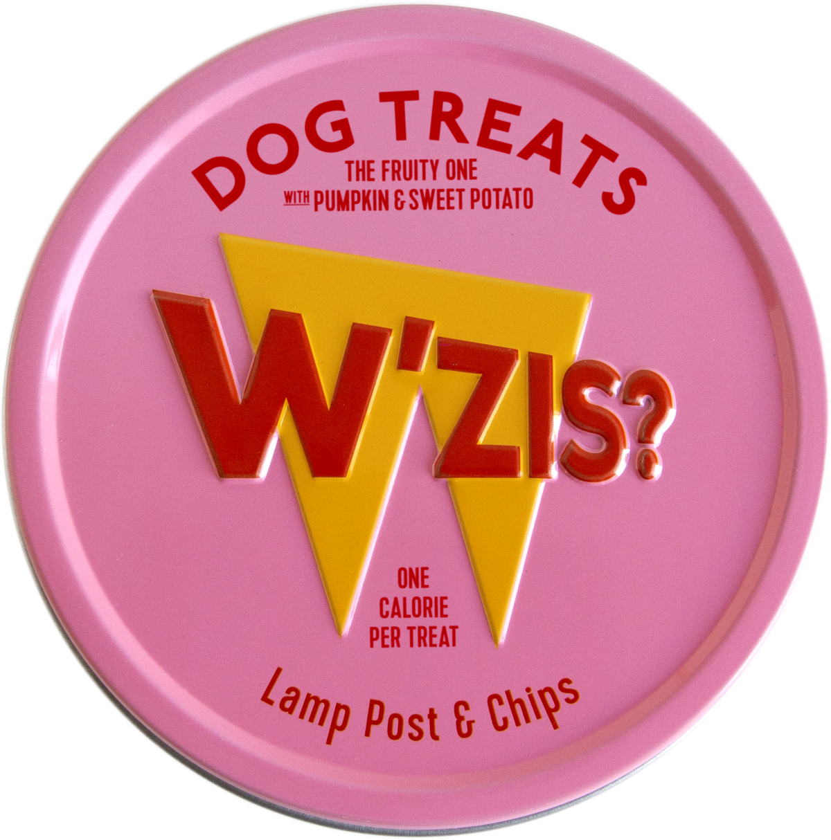 W’ZIS Lamp Post & Chips 1-Calorie Dog Treat Tin – Fruity Flavour 50g