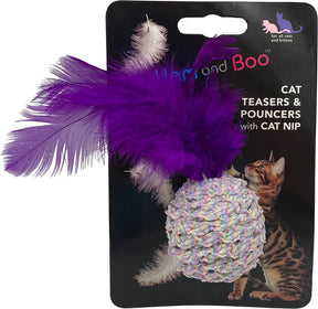 Hem and Boo Ball and Feathers Rattle Cat Toy