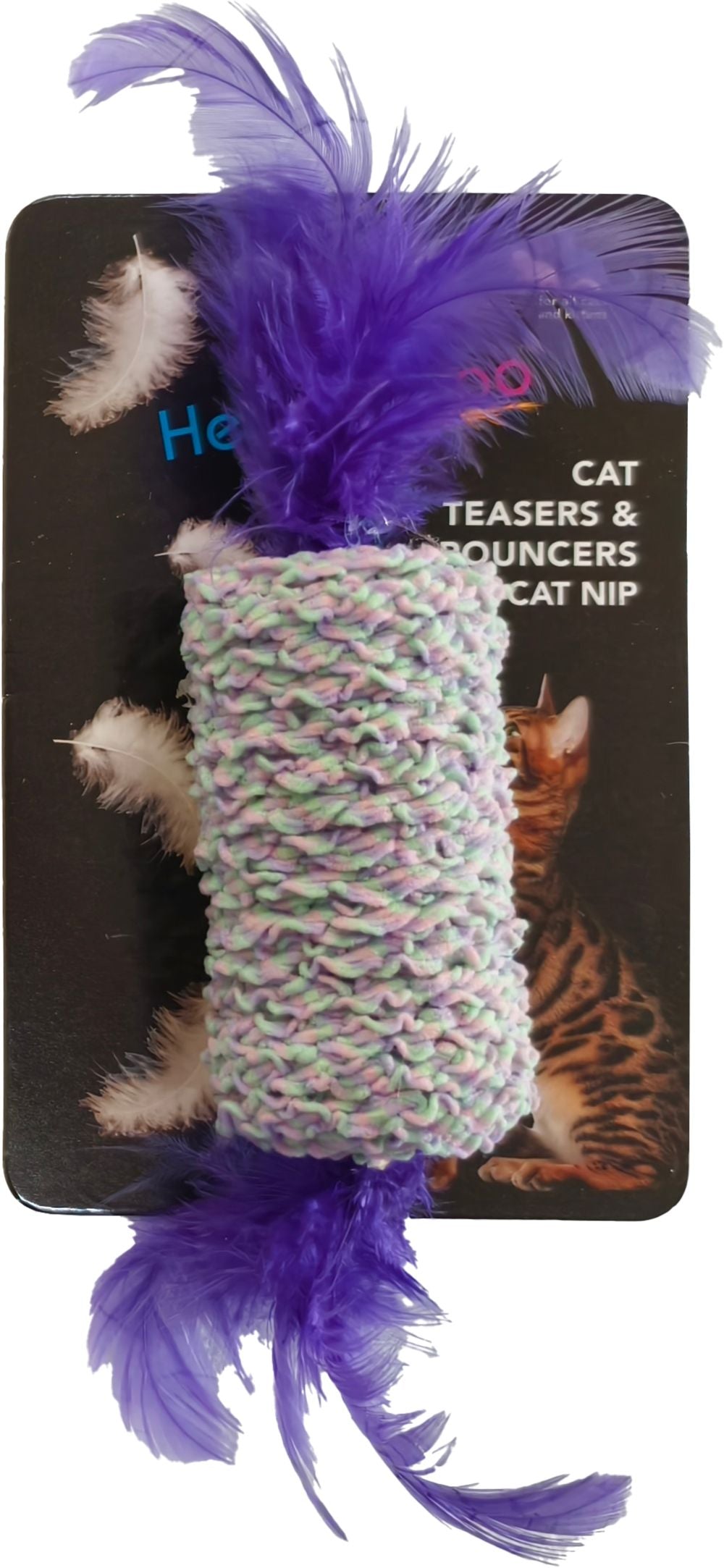 Hem and Boo Barrel with Feathers Cat Toy