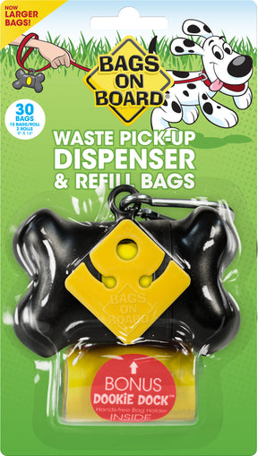 Bags On Board Black Bone Poobag Dispenser + Bags