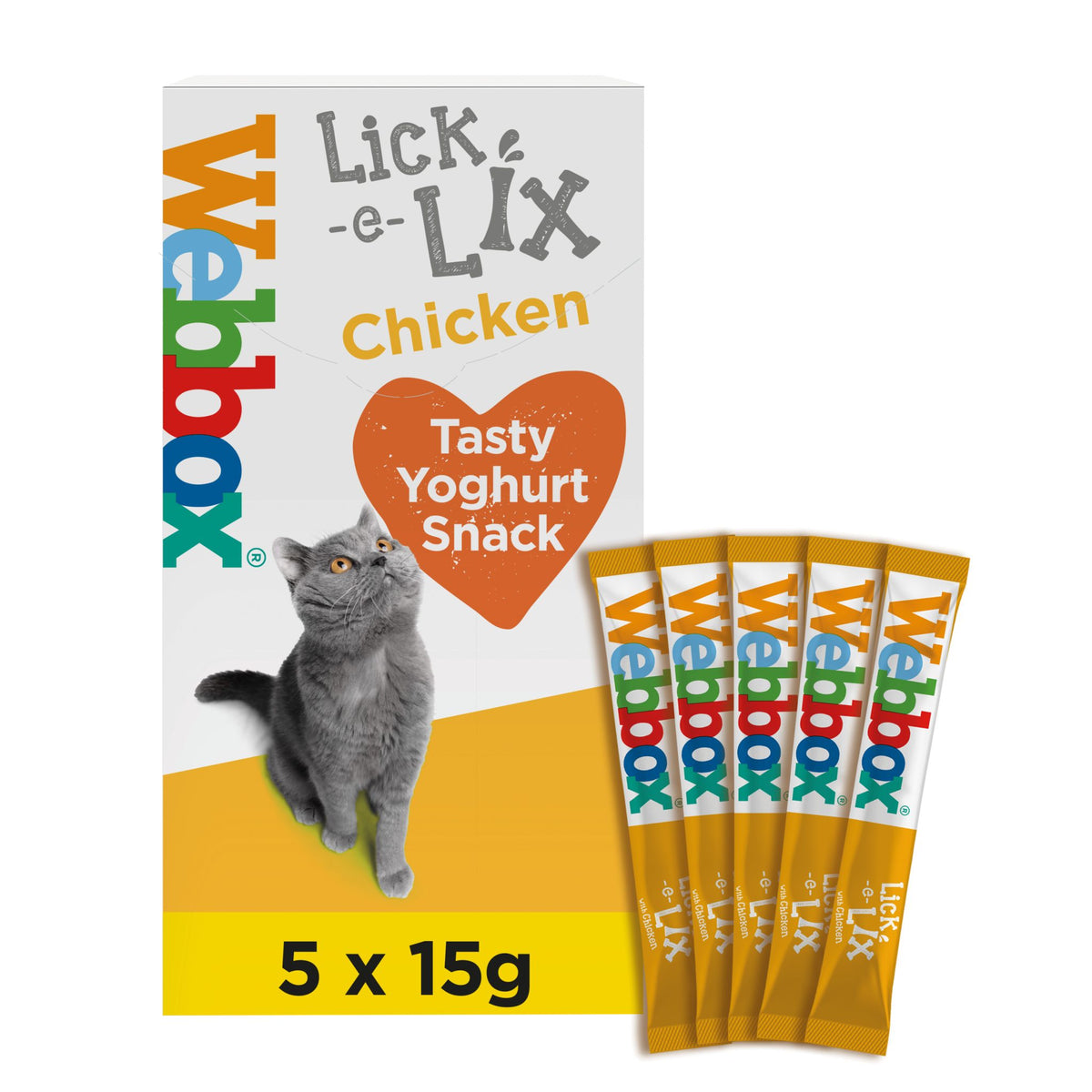 Webbox Cat Lick-e-Lix Yoghurt Chicken 10x 5 Sachets