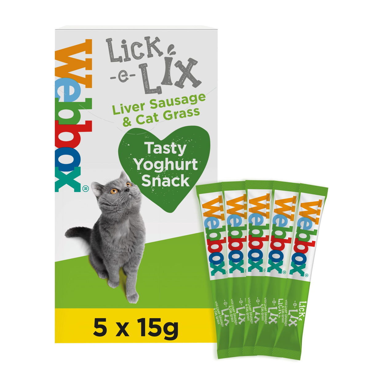 Webbox Cat Lick-e-Lix Cream LiverGrass 17x 5 Sachets