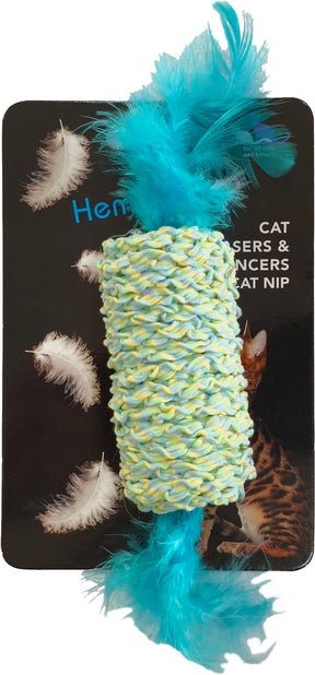 Hem and Boo Barrel with Feathers Cat Toy