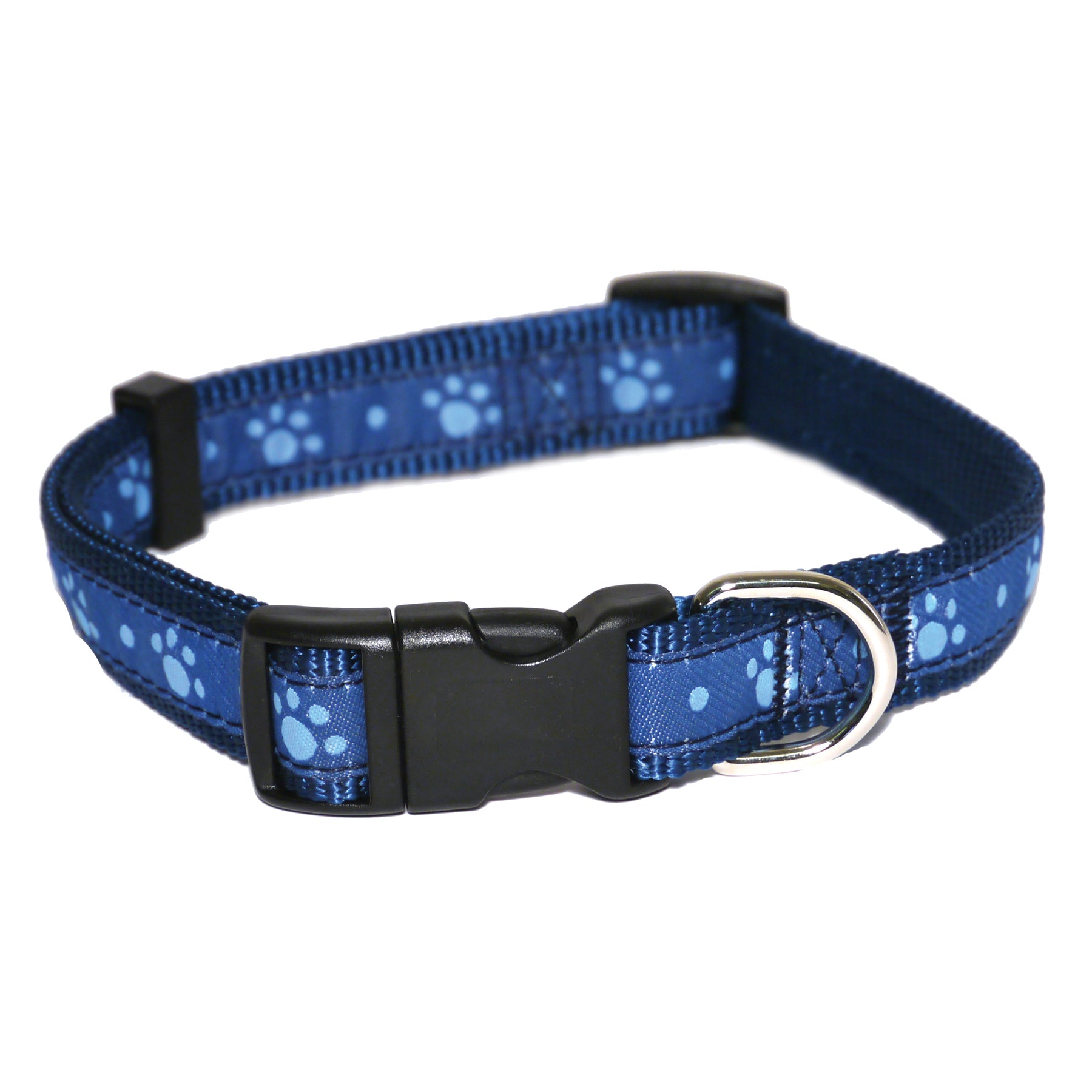 Wag n Walk Blue Paw Dog Collar