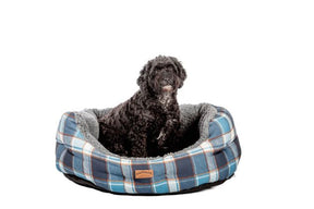 FatFace Fleece Check Deluxe Dog Slumber Bed