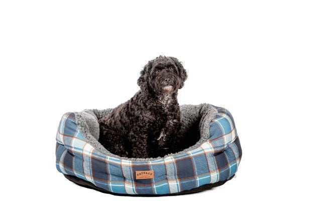 FatFace Fleece Check Deluxe Dog Slumber Bed