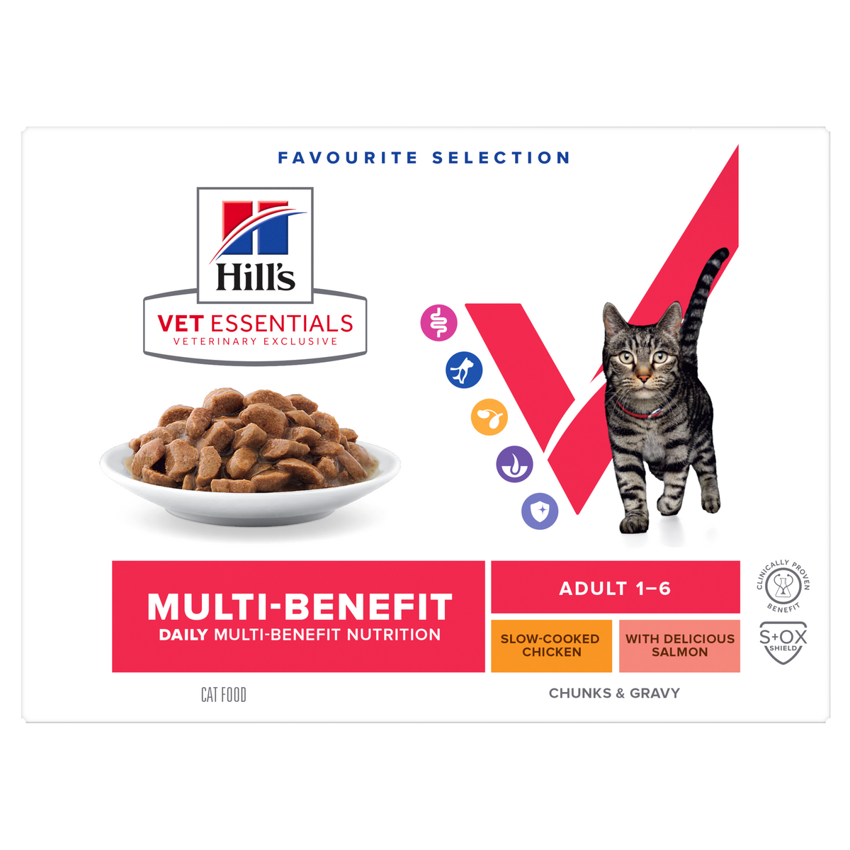 Hill's™ VET ESSENTIALS™ MULTI-BENEFIT Adult 1-6 Wet Cat Food Salmon and Slow-cooked Chicken Variety Pack