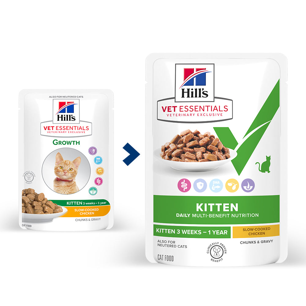 Hill s VET ESSENTIALS MULTI BENEFIT Wet Kitten Food Slow cooked Chicke